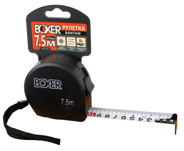 Рулетка BOXER Bantam 7,5 м х 25 мм, пластиковый корпус