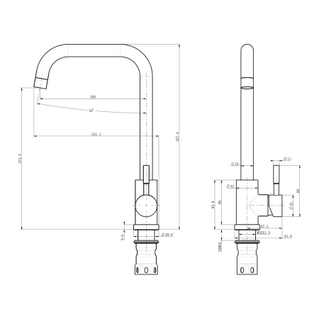 Смеситель для кухни нержавеющая сталь BALEAR 13435-2BLB черный