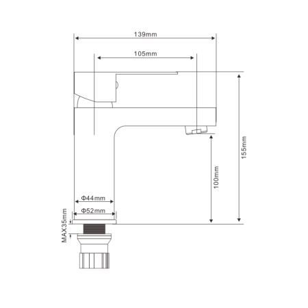 Смеситель для раковины TONES, TN20100